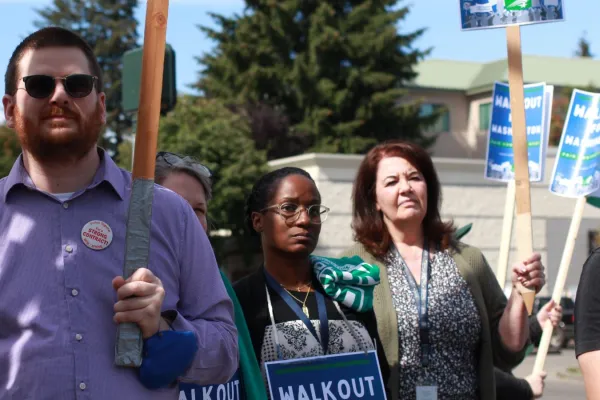 members standing looking cool at Walkout for Washington in 2024