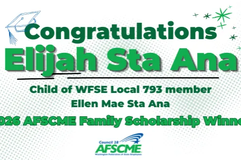 Congrats to Elijah Sta Ana for winning the AFSCME 2026 Family Scholarship