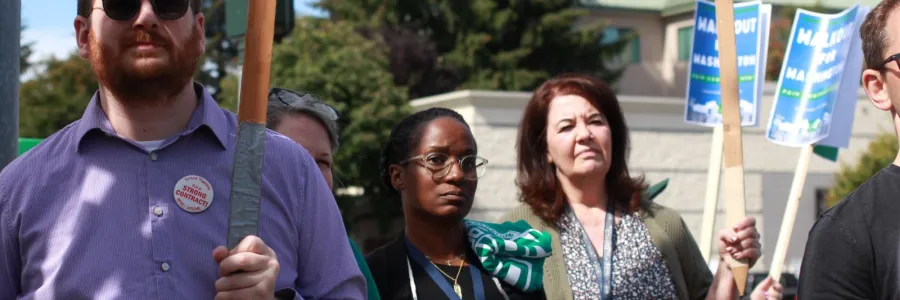 Members Rallying during the walkout for washington