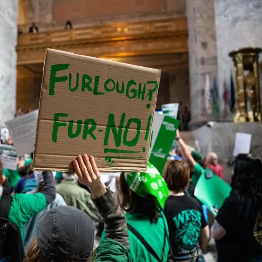 WFSE members fighting for no furloughs in the capitol