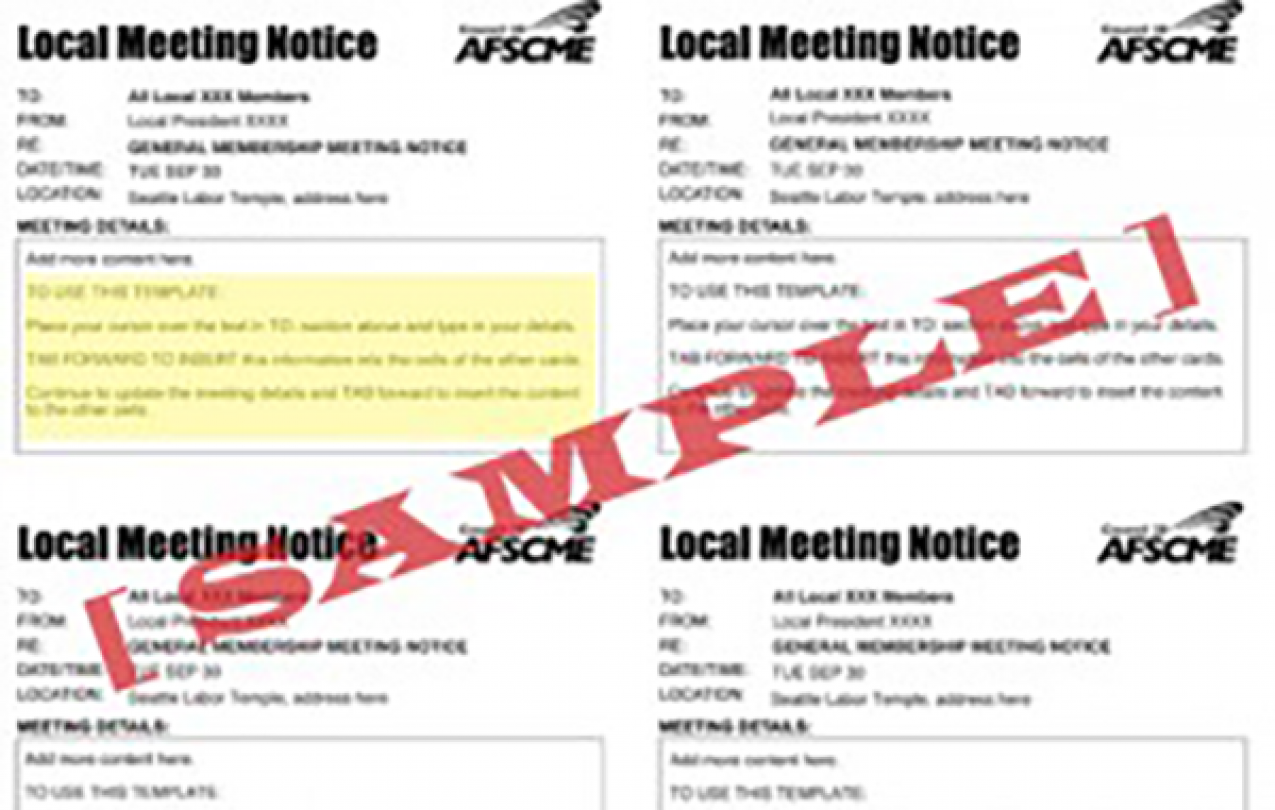 Local Meeting Notice Template