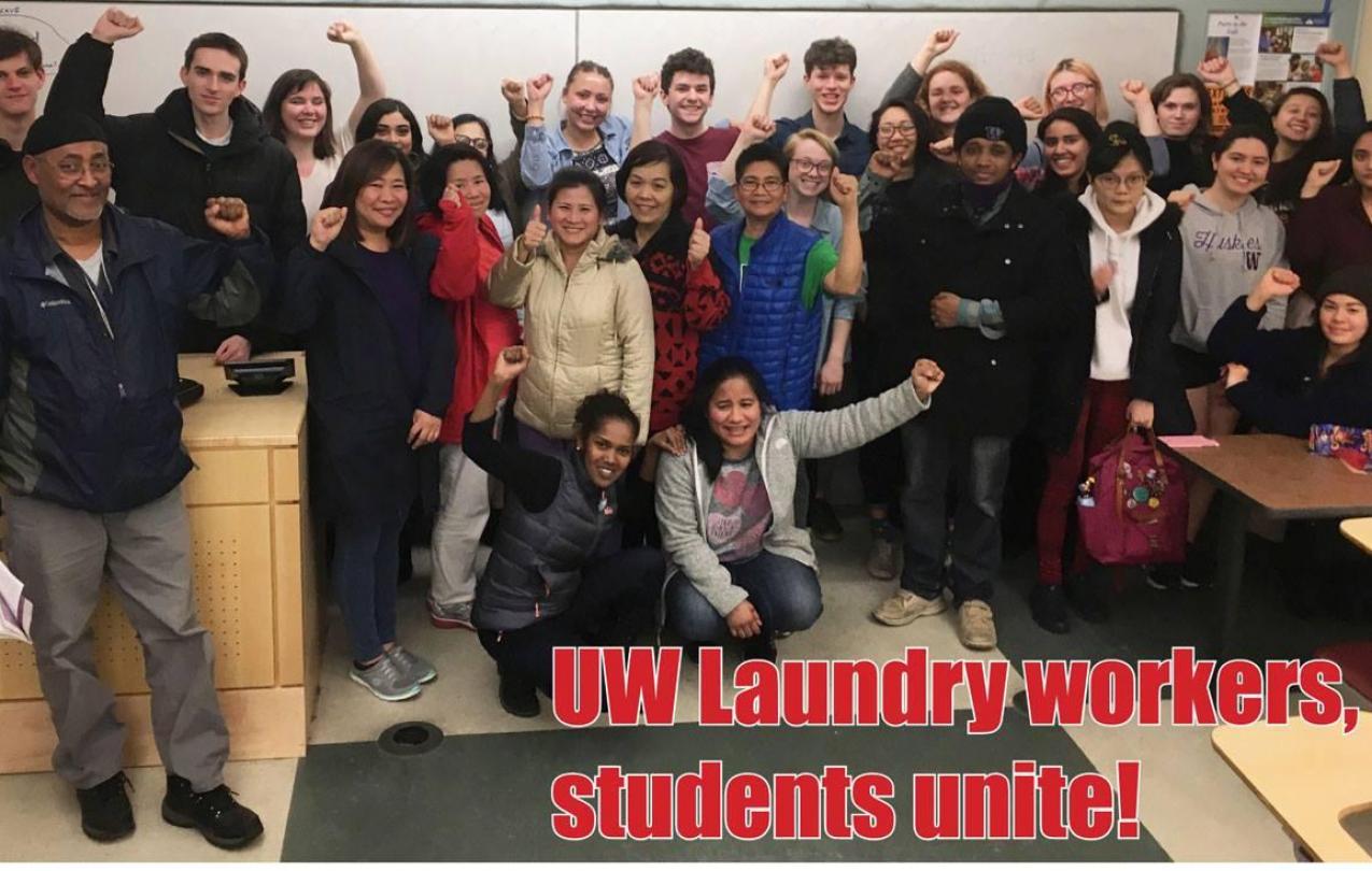 UW students and laundry workers unite