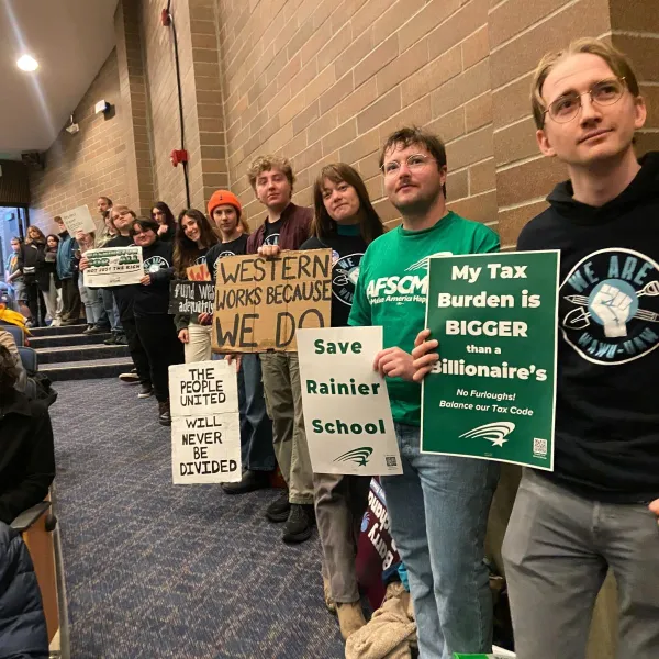 members at a legislator town hall